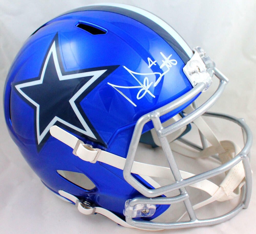 Autographed F S Flash Speed Helmet Dak Prescott Dallas Cowboys White (1 of 5)