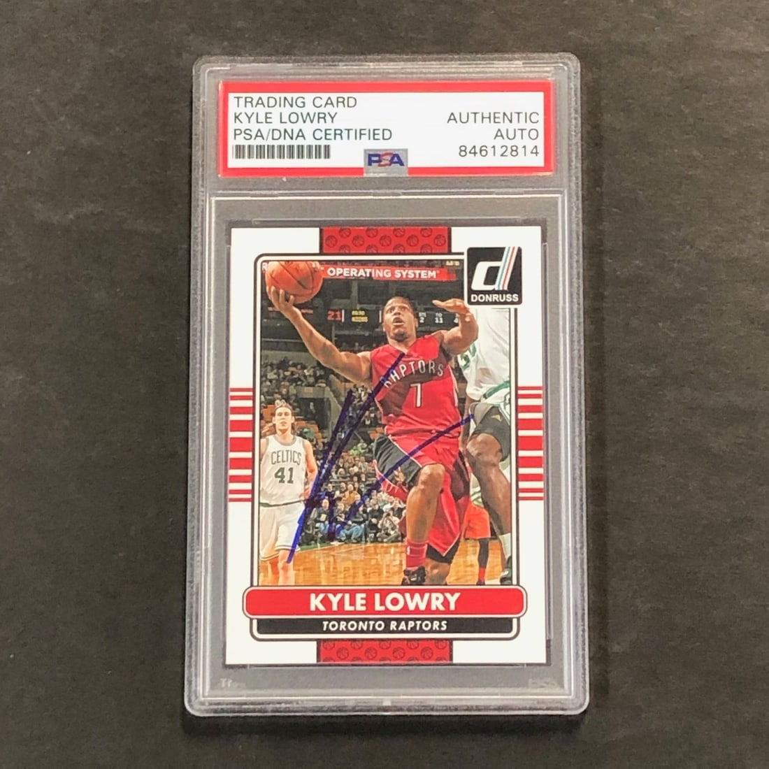 Kyle Lowry Autographed 2014-15 Donruss Card PSA Authenticated Raptors (1 of 2)