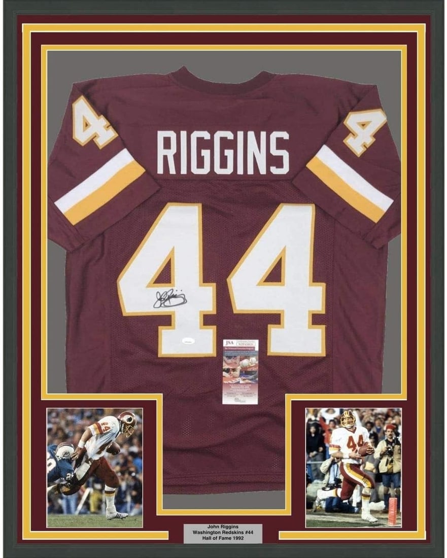 John Riggins signed framed Washington football jersey 35x39 JSA (1 of 2)