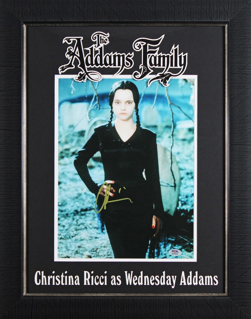 Framed 11x14 Christina Ricci signed Addams Family photo PSA authenticated: Framed 11x14 Christina Ricci signed Addams Family photo PSA authenticated Framed original 11x14 photograph from The Addams Family, personally signed by Christina Ricci. The piece has been professional