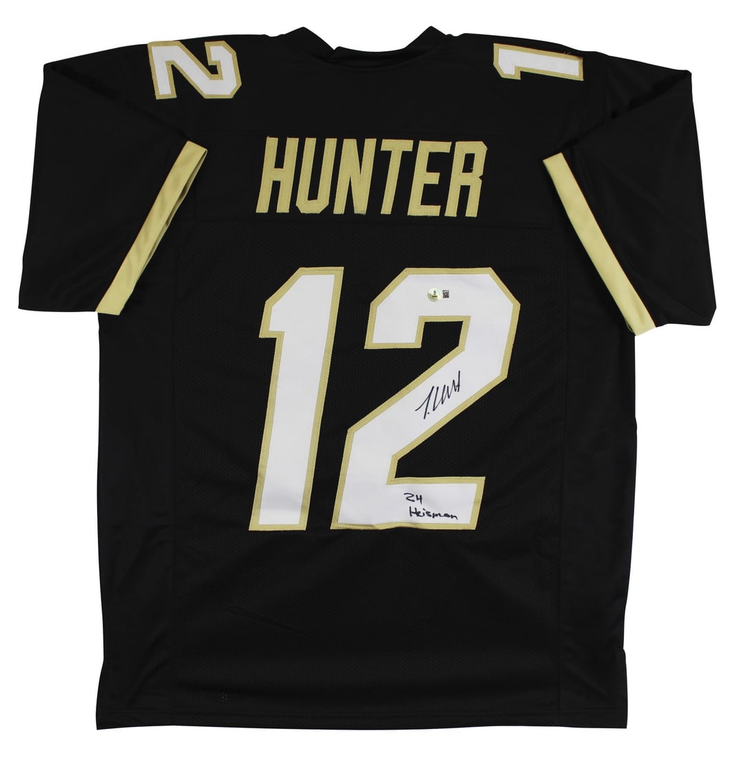 Travis Hunter Signed Black Pro Style Jersey 24 Heisman Colorado Buffaloes BAS Authenticated: Travis Hunter Signed Black Pro Style Jersey 24 Heisman Colorado Buffaloes BAS Authenticated This autographed black pro style jersey, personally signed by Travis Hunter of the Colorado Buffaloes, featu