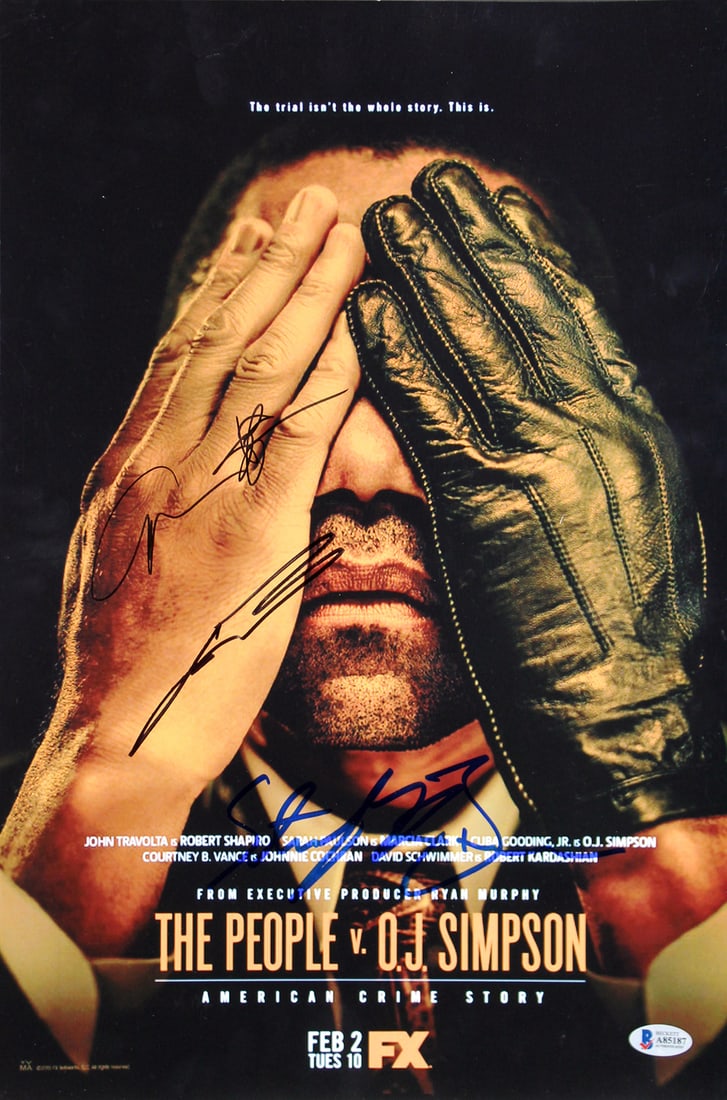 12x18 Mini Poster Signed by Travolta Brown Vance BAS The People V. O.J. Simpson (1 of 4)