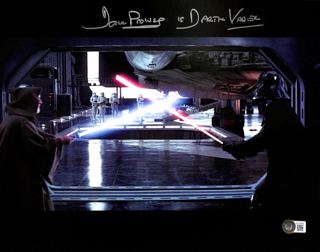Beckett authenticated 11x14 Star Wars duel photo signed by David Prowse (1 of 1)