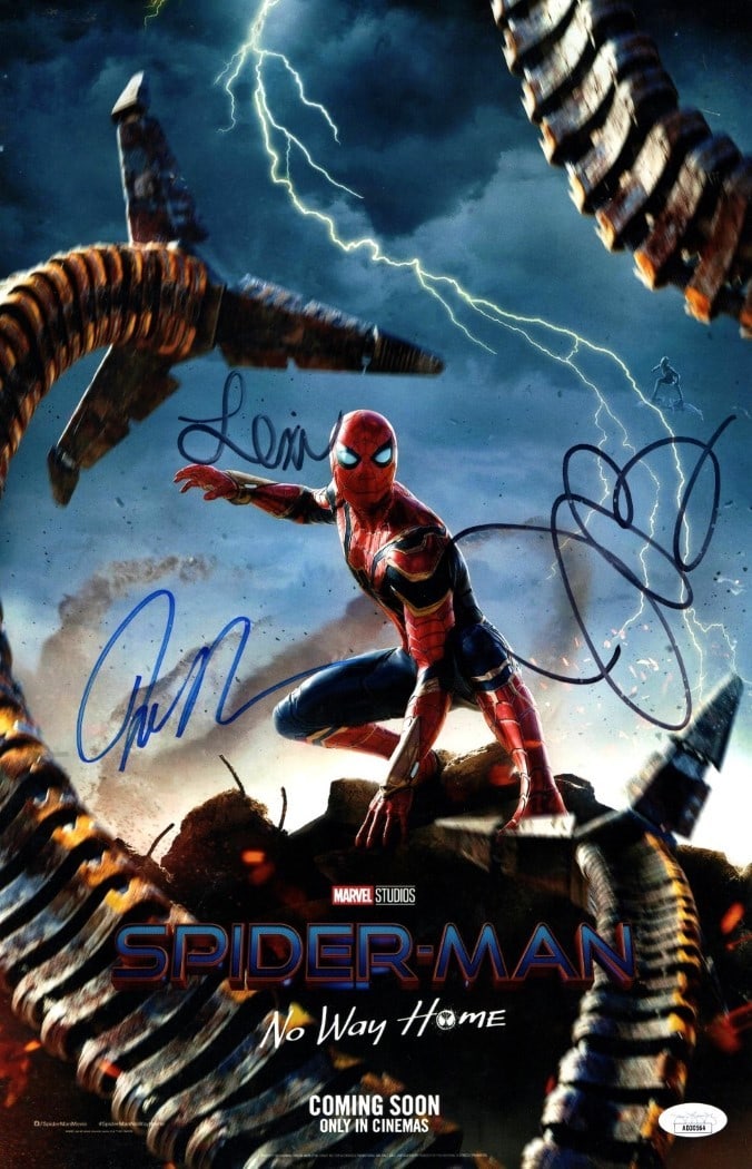 JB Smoove Lexi Rabe Joe Russo Signed 11X17 Spiderman Photo JSA Authenticated (1 of 2)
