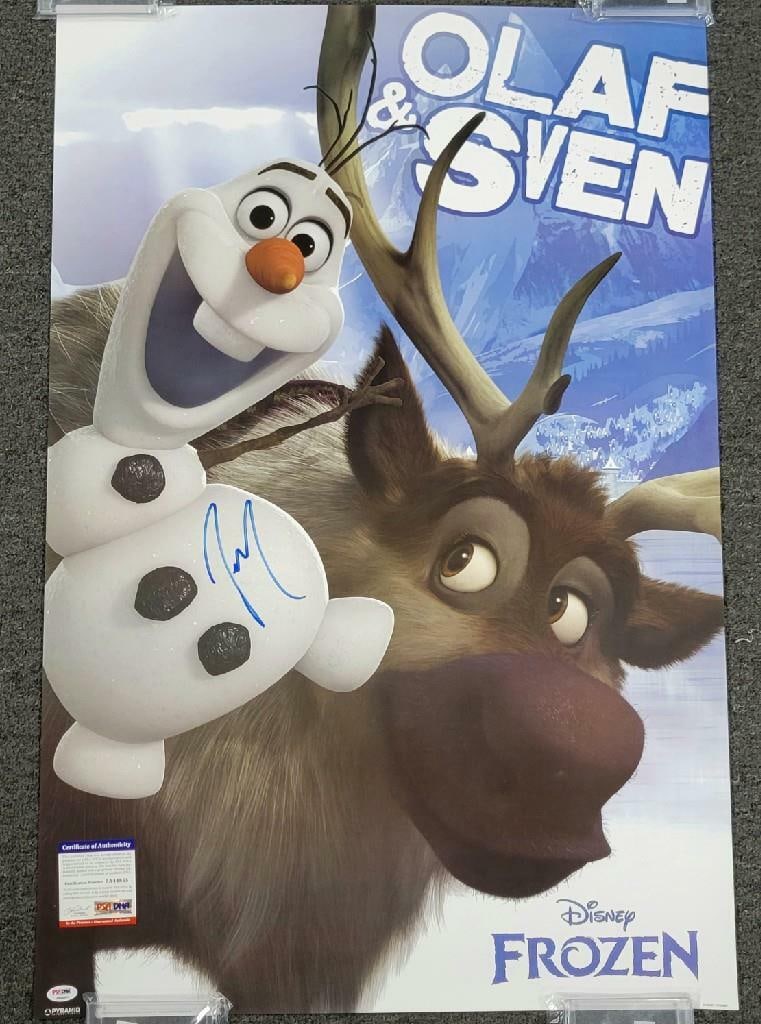Josh Gad autographed Frozen Olaf Sven poster 24x36 PSA DNA (1 of 1)