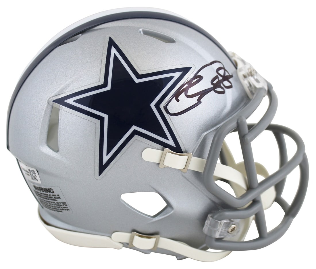 Fanatics Authenticated CeeDee Lamb Dallas Cowboys Silver Speed Mini Helmet (1 of 2)