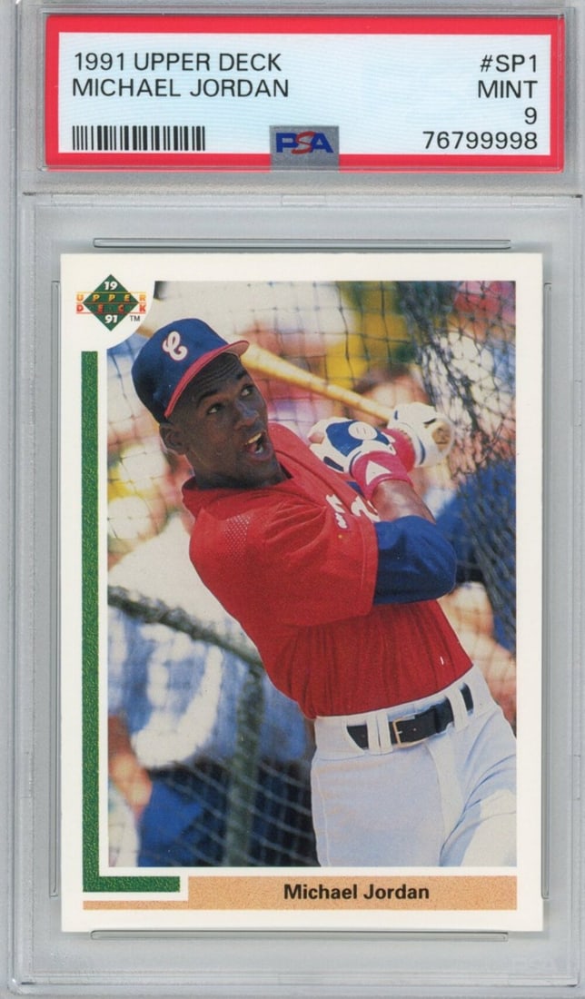 PSA 9 Michael Jordan 1991 Upper Deck SP1 Baseball Rookie Card (1 of 2)