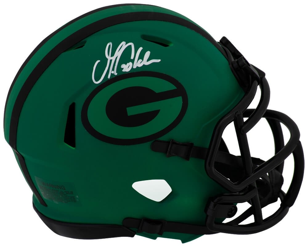 Riddell Speed Mini Helmet Green Bay Packers RAVE Signed by Matthew Golden: Riddell Speed Mini Helmet Green Bay Packers RAVE Signed by Matthew Golden Original Matthew Golden signed Green Bay Packers RAVE Riddell Speed mini helmet. This football collectible is pre-owned and in