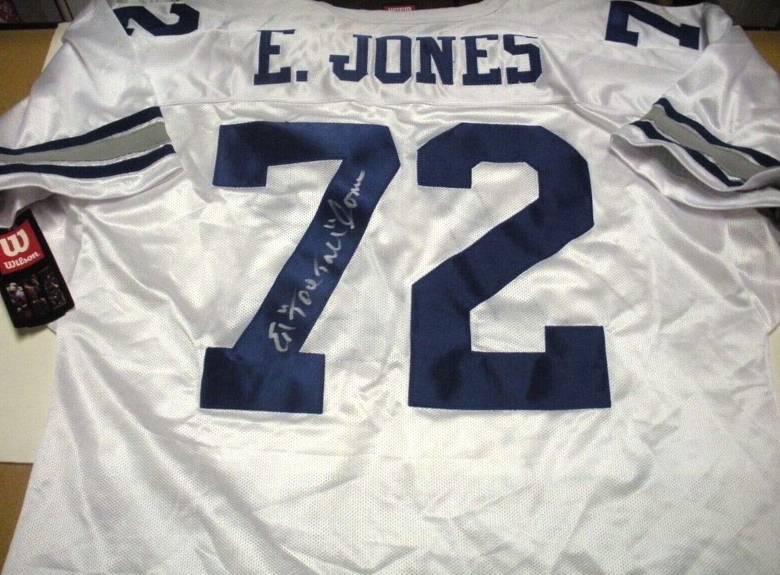 Signed Wilson Dallas Cowboys Jersey Ed Too Tall Jones With COA (1 of 2)