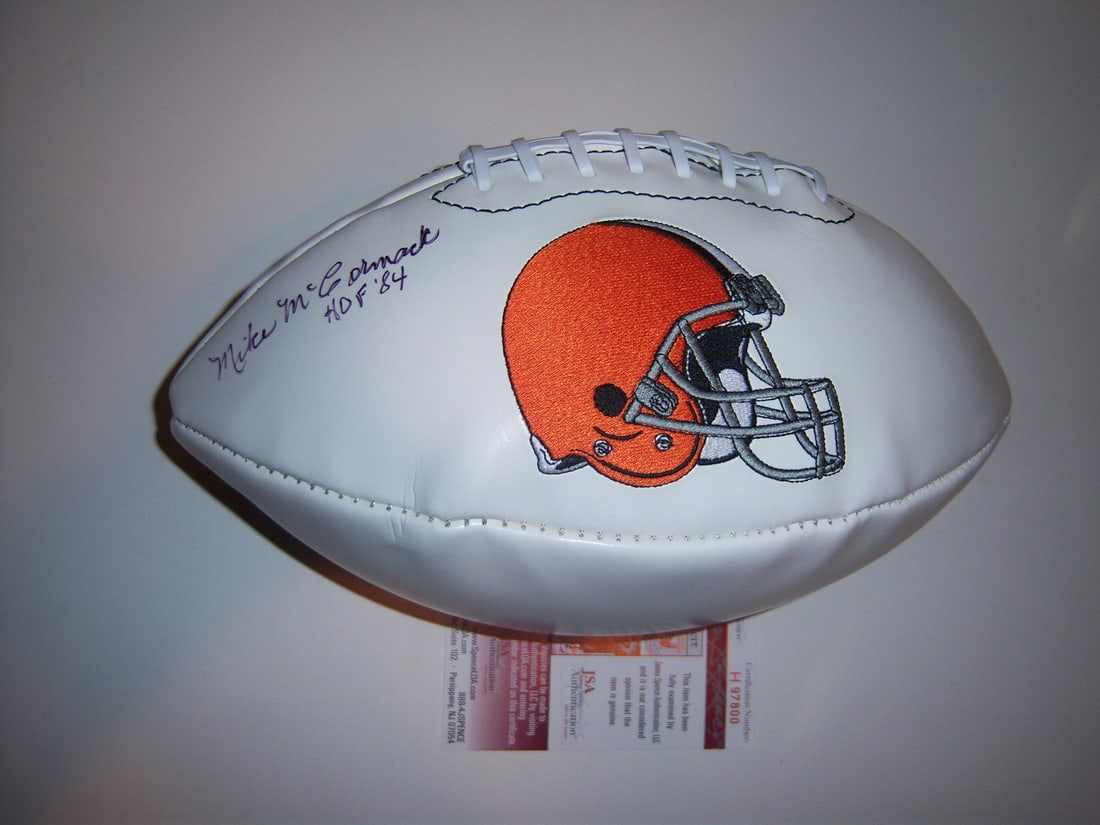 Signed Cleveland Browns football by Mike McCormack JSA COA (1 of 2)