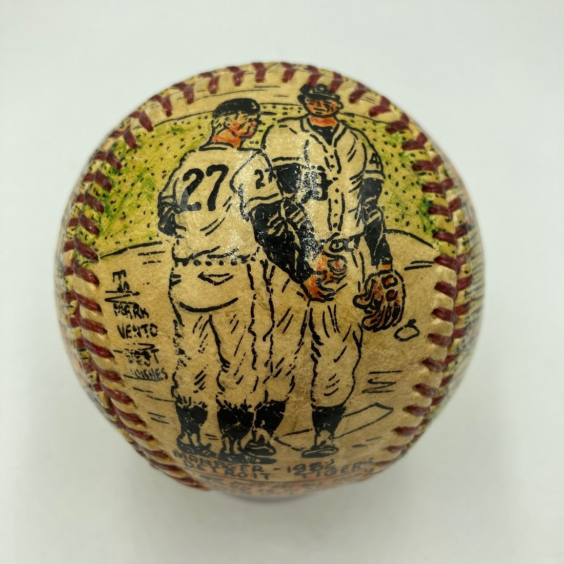 George Sosnak Decorated Baseball Honoring Bob Scheffing Signed 1962 (1 of 12)