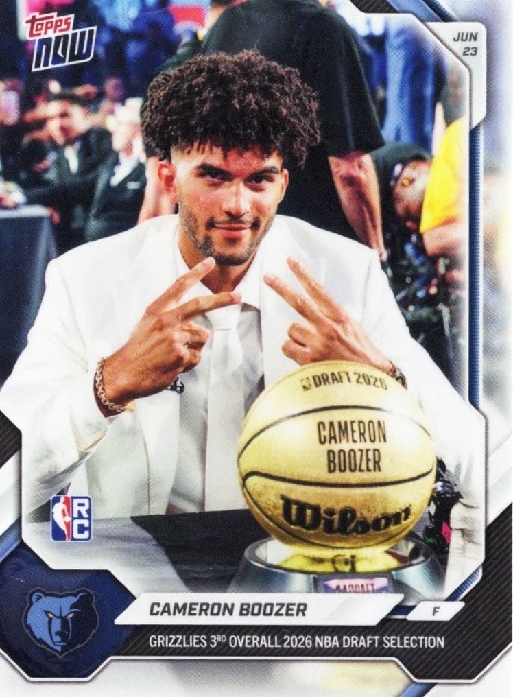 2026 Topps Now CBOOSP Cameron Boozer Grizzlies Rookie Card (1 of 2)