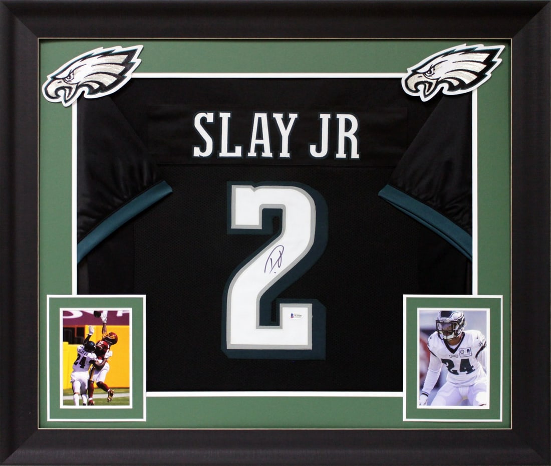 Darius Slay Signed Black #2 Pro Style Framed Jersey BAS Authenticated: Darius Slay Signed Black #2 Pro Style Framed Jersey BAS Authenticated Celebrate your fandom with this authentic, signed black #2 pro style jersey of Darius Slay from the Philadelphia Eagles. This uniq