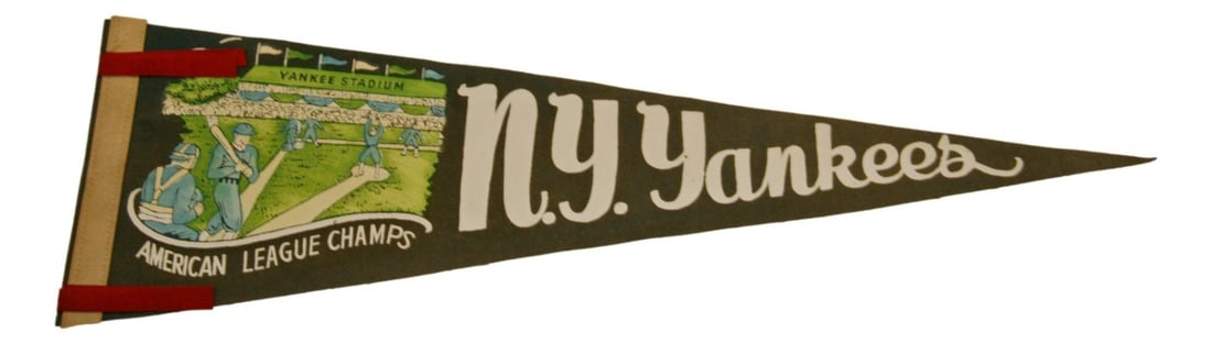 1930 New York Yankees American League Champions 26 Inch Vintage Pennant: 1930 New York Yankees American League Champions 26 Inch Vintage Pennant This is an original vintage 1930 New York Yankees American League Champions pennant, measuring 26 inches in length. Officially l