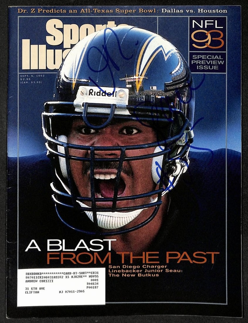 Autographed 1993 Sports Illustrated Magazine Junior Seau Chargers PSA DNA (1 of 2)