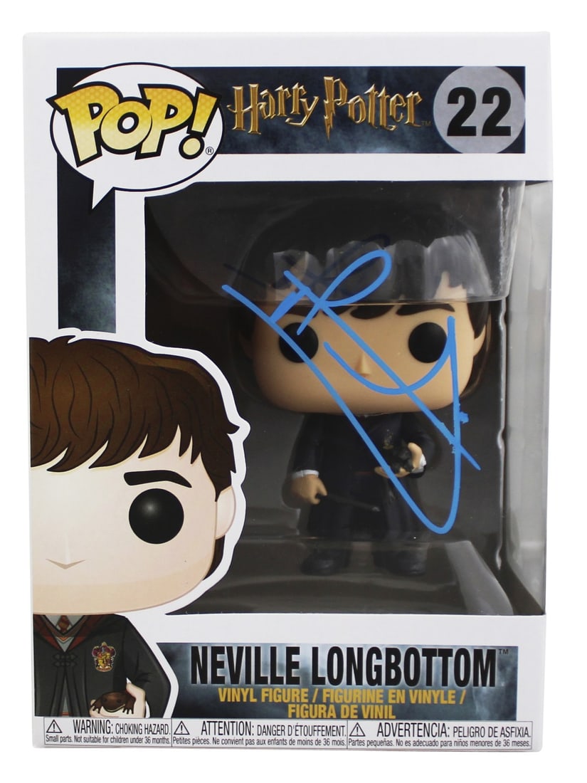 JSA authenticated Matthew Lewis signed Neville Longbottom Funko Pop #22: JSA authenticated Matthew Lewis signed Neville Longbottom Funko Pop #22 This pre-owned Neville Longbottom #22 Funko Pop Vinyl Figure from the Harry Potter series has been personally signed by Matthew 