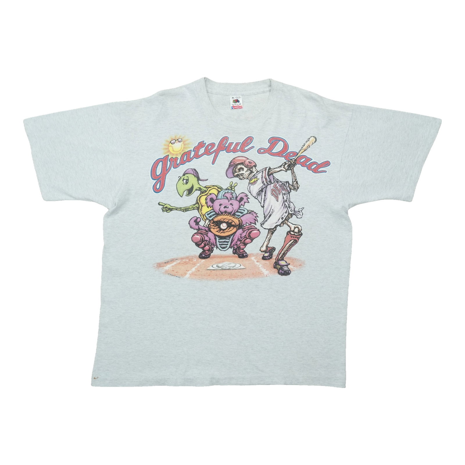 Grateful Dead Steal Your Base 1990s White Cotton T Shirt XL: Grateful Dead Steal Your Base 1990s White Cotton T Shirt XL Authentic original vintage 1990s Grateful Dead Steal Your Base shirt. This is a true vintage piece, not a modern reproduction. The shirt is 
