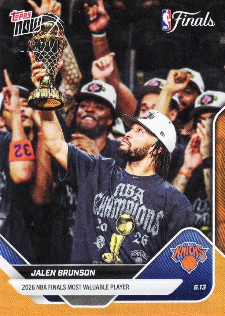 Topps Now #339 Jalen Brunson Orange Foil /25 Knicks Card (1 of 2)