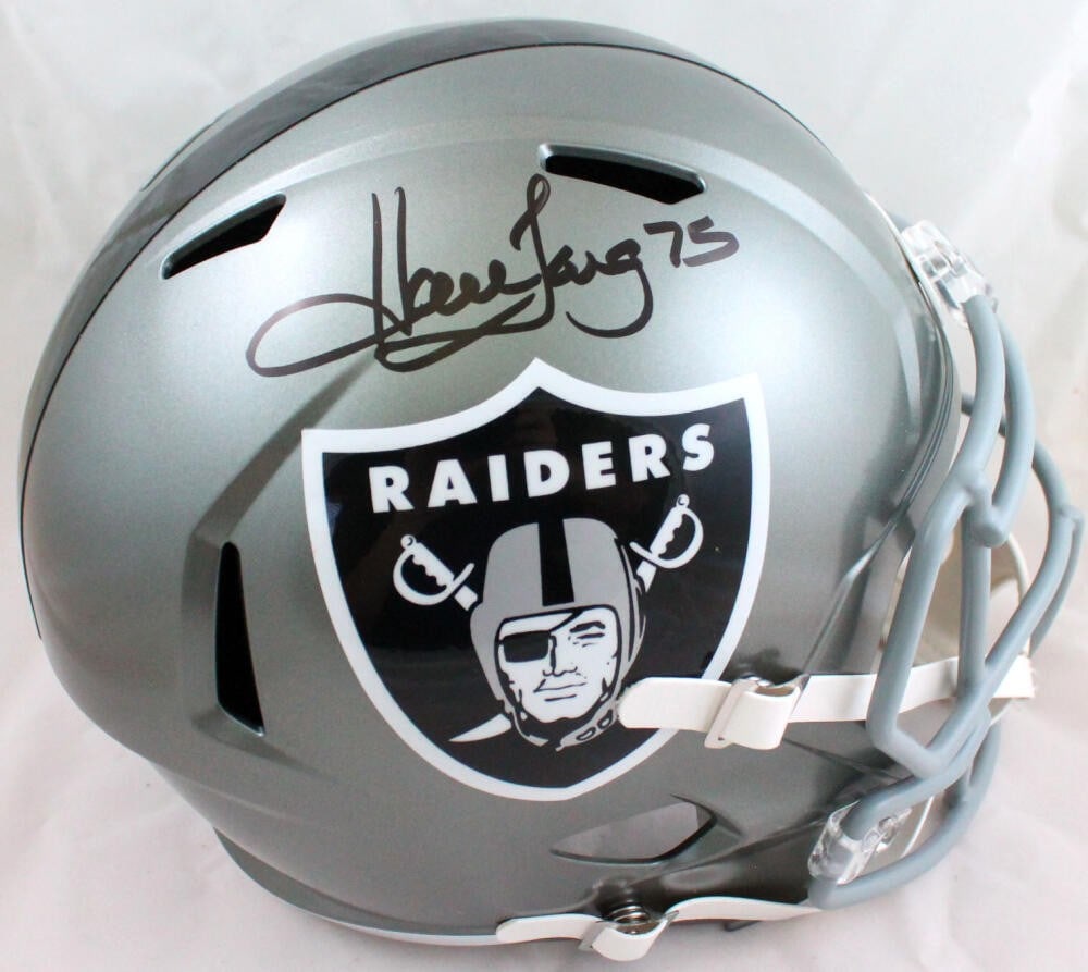 Howie Long signed Raiders full size Flash Speed helmet Beckett hologram: Howie Long signed Raiders full size Flash Speed helmet Beckett hologram This is an original autographed Oakland Raiders full-size Flash Speed helmet signed by Howie Long. It is a football product from
