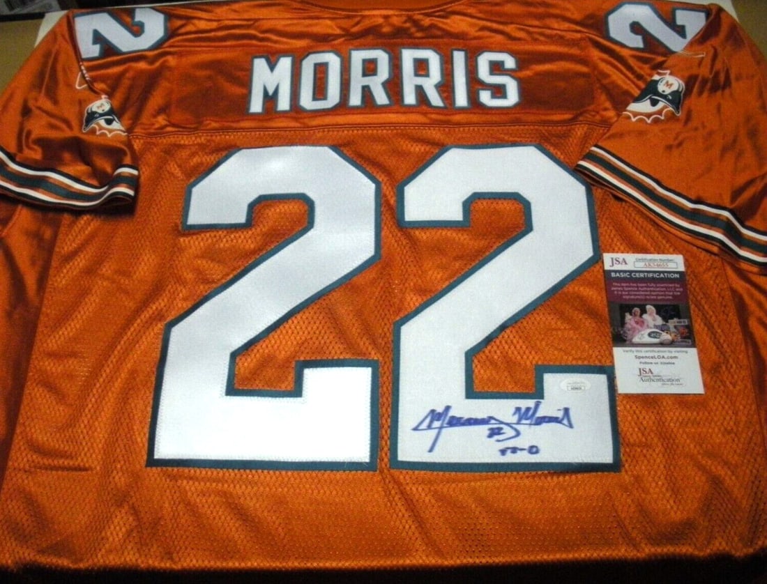 Mercury Morris Autographed Miami Dolphins Reebok Jersey With JSA Authentication: Mercury Morris Autographed Miami Dolphins Reebok Jersey With JSA Authentication This is a pre-owned, officially licensed Reebok Miami Dolphins jersey signed by Mercury Morris. The autographed jersey c