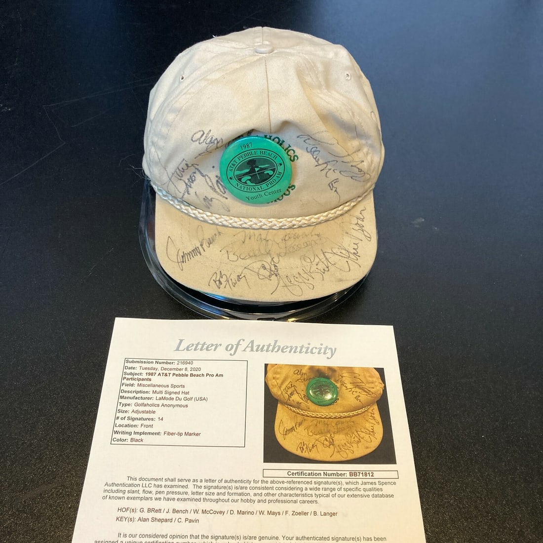 AT&T PGA Golf Hat Signed by Alan Shepard Mays Marino Brett JSA COA 1987 (1 of 9)