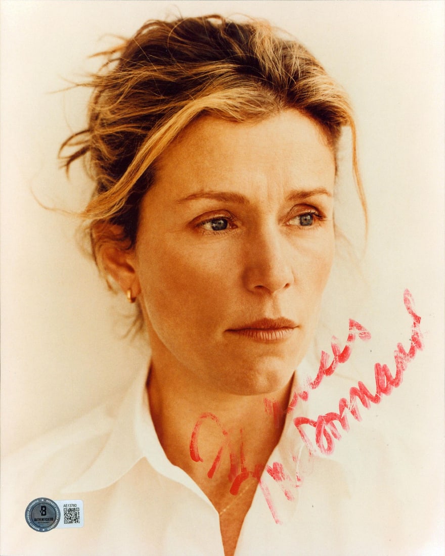 Frances McDormand Signed 8x10 Almost Famous Photo Beckett Authenticated: Frances McDormand Signed 8x10 Almost Famous Photo Beckett Authenticated This authentic 8x10 vertical photograph features the signature of Frances McDormand, renowned for her role in 'Almost Famous.' T