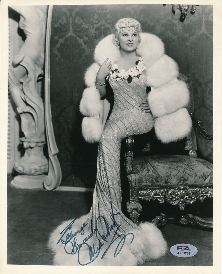 PSA DNA Authenticated Mae West Autographed 8x10 Vintage Actress Photo: PSA DNA Authenticated Mae West Autographed 8x10 Vintage Actress Photo Vintage black-and-white photograph of actress Mae West, signed and inscribed as noted in the title. This original photograph is au