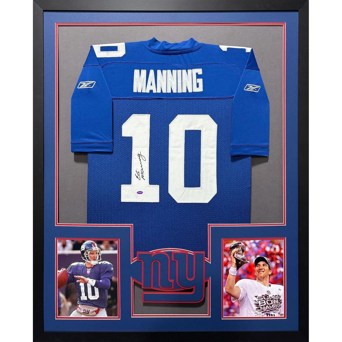 Framed New York Giants Jersey Signed by Eli Manning MM COA (1 of 2)