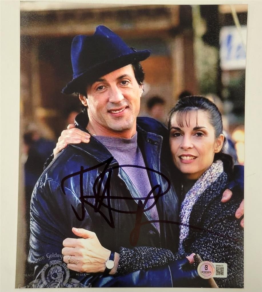 Talia Shire Autographed 8x10 Rocky Movie Photo Beckett Authenticated: Talia Shire Autographed 8x10 Rocky Movie Photo Beckett Authenticated This original 8x10 photograph from the movie Rocky features the autograph of Talia Shire, who portrayed Adrian Balboa. The signatur