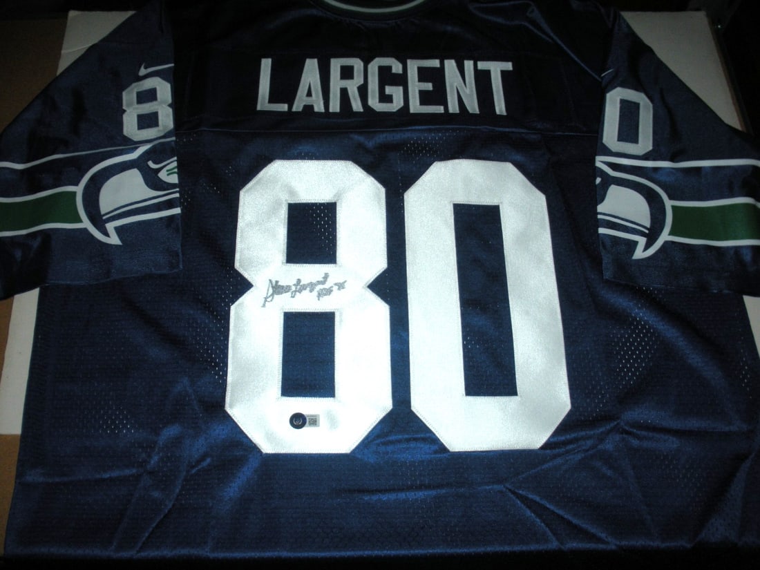 Nike Seattle Seahawks Steve Largent Signed Jersey Beckett Authenticated NFL (1 of 2)