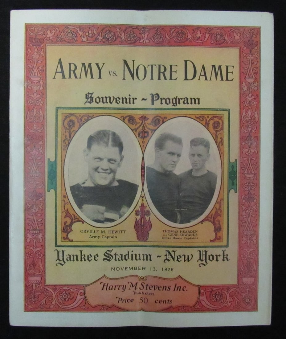 Original 1926 Notre Dame Army Football Program Yankee Stadium Rockne (1 of 8)