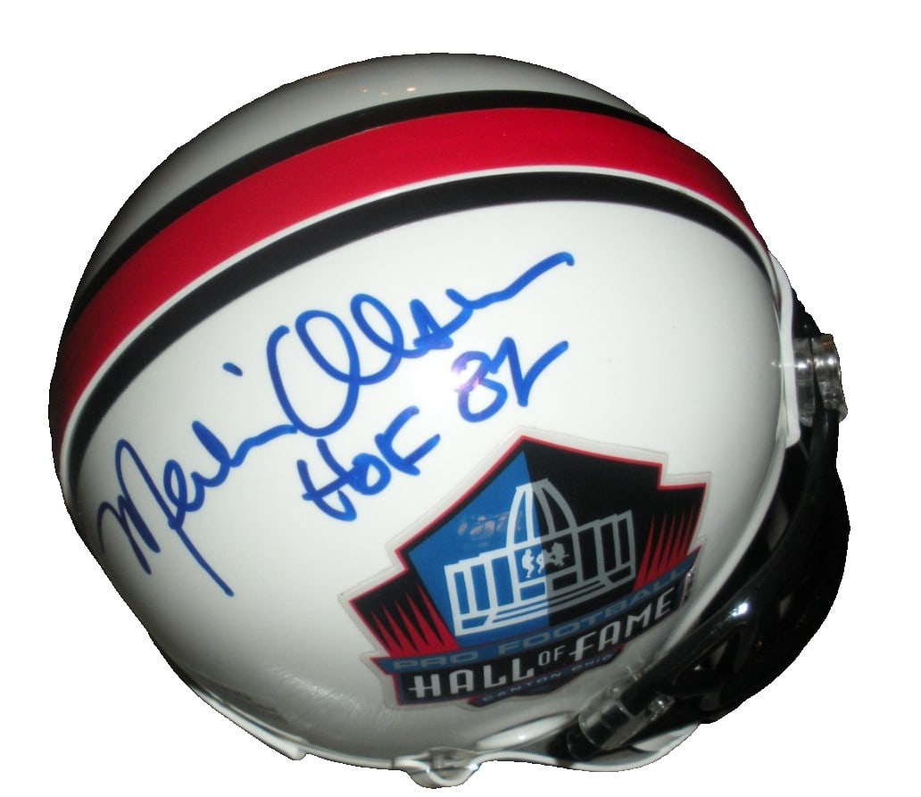 Signed Merlin Olsen Mini Helmet Los Angeles Rams HOF 1982 With COA (1 of 1)
