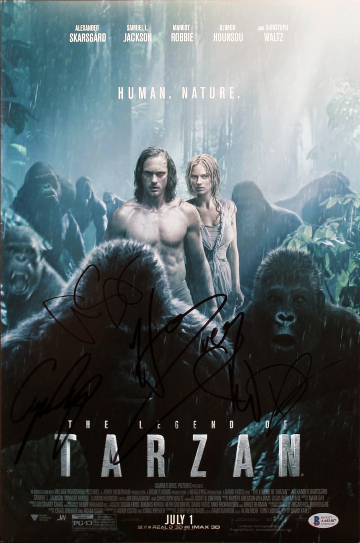 The Legend of Tarzan 12x18 signed photo Beckett authenticated: The Legend of Tarzan 12x18 signed photo Beckett authenticated Original 12x18 photograph from The Legend of Tarzan, personally signed by Alexander Skarsgard, Christoph Waltz, Casper Crump, David Yates,