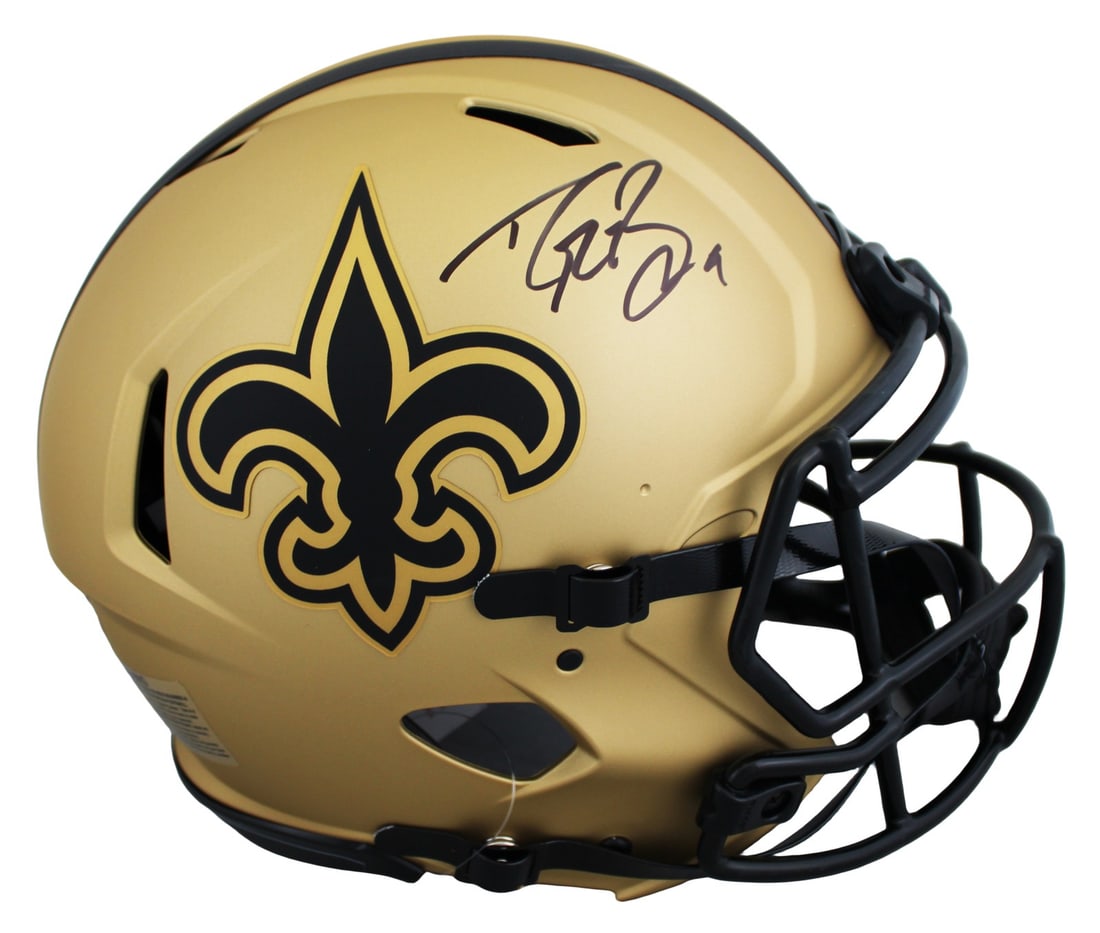 Drew Brees autographed Saints Riddell Speed Proline helmet BAS witnessed: Drew Brees autographed Saints Riddell Speed Proline helmet BAS witnessed Autographed New Orleans Saints Rave Riddell full size Speed Proline helmet personally signed by Drew Brees. This original signe