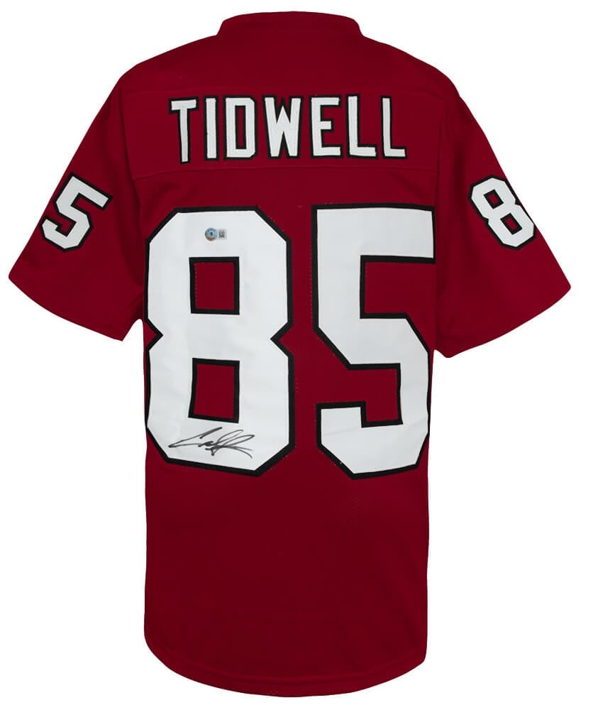Cuba Gooding Jr Signed Red Tidwell 85 Jersey with Beckett COA: Cuba Gooding Jr Signed Red Tidwell 85 Jersey with Beckett COA This is a pre-owned, signed red 'Tidwell #85' custom football jersey by Cuba Gooding Jr. The jersey is designed in adult X-Large size and 