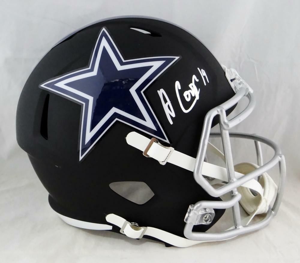 Signed Dallas Cowboys full size flat black helmet Amari Cooper Beckett: Signed Dallas Cowboys full size flat black helmet Amari Cooper Beckett Autographed full-size Dallas Cowboys flat black helmet signed by Amari Cooper. The item is listed as original and is in pre-owned