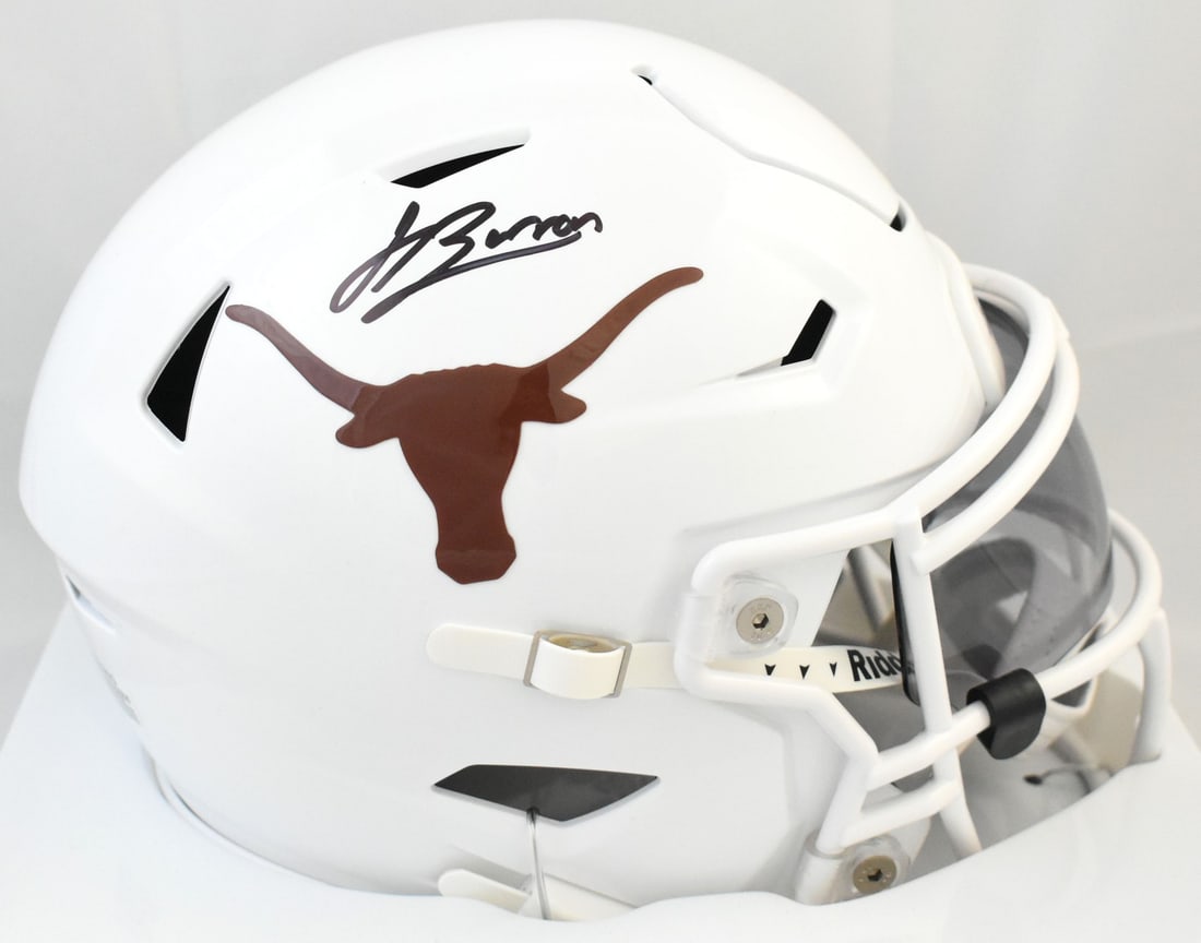 Beckett Holo Autographed Texas Longhorns SpeedFlex Helmet Jahdae Barron: Beckett Holo Autographed Texas Longhorns SpeedFlex Helmet Jahdae Barron Signed Texas Longhorns Mid-Size SpeedFlex helmet with Beckett W Holo authentication. Pre-owned item. Specifications Item Type: