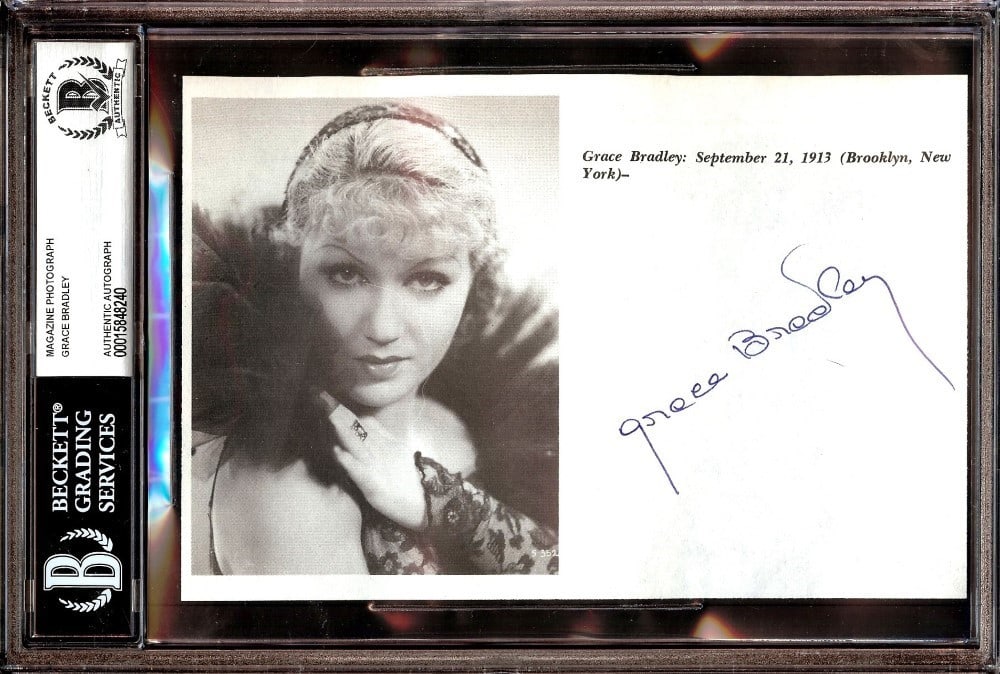 Grace Bradley Signed 6x9 Photograph with Beckett Authentication Slab (1 of 1)
