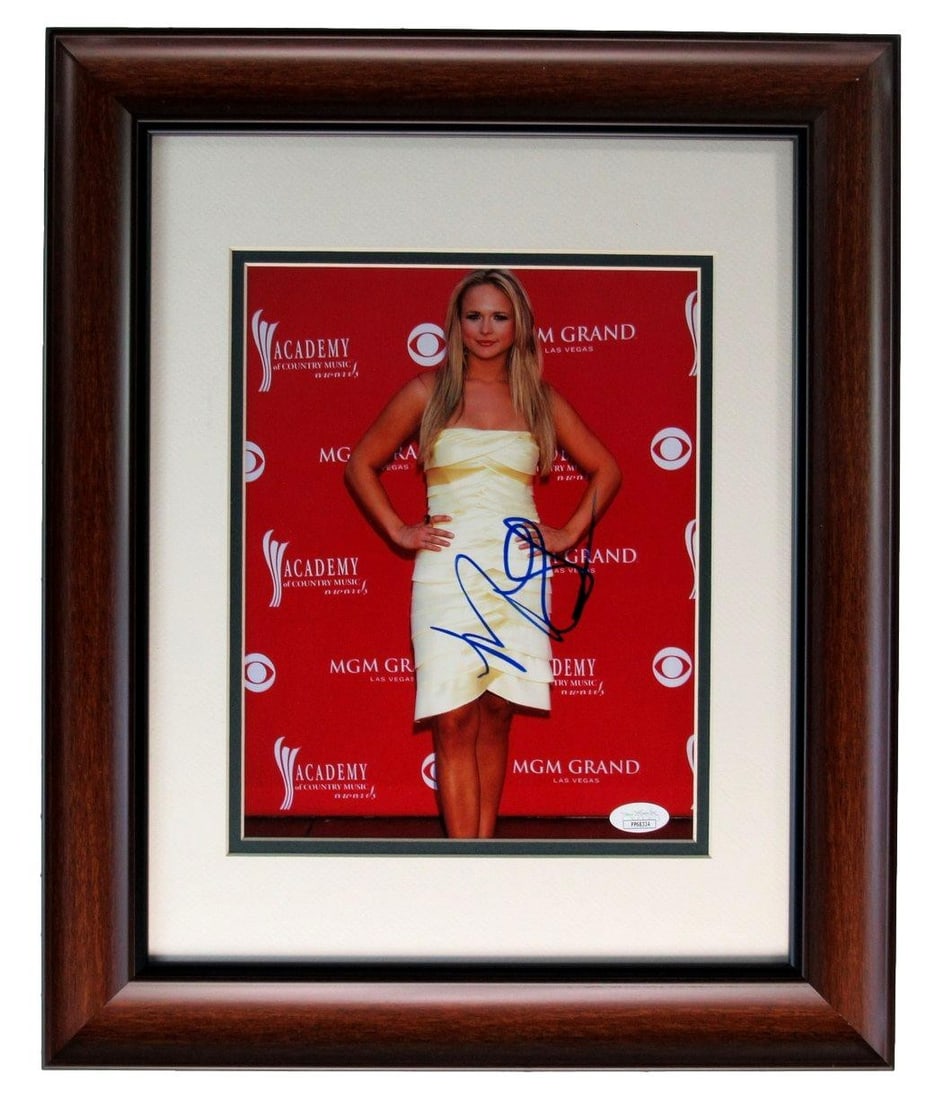 Framed 8x10 Miranda Lambert Autographed Photo JSA Certified: Framed 8x10 Miranda Lambert Autographed Photo JSA Certified Framed 8x10 original photo of Miranda Lambert, signed and authenticated by JSA. The photo features Miranda Lambert at the Academy of Music C