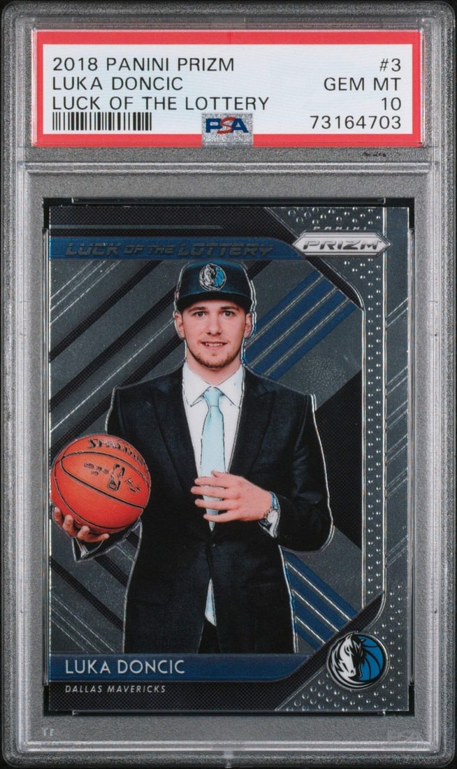 Graded Luka Doncic 2018 Panini Prizm Rookie Card PSA 10 NBA: Graded Luka Doncic 2018 Panini Prizm Rookie Card PSA 10 NBA This graded 2018 Panini Prizm Luka Doncic #3 Luck Lottery RC Basketball Card is a must-have for collectors and fans alike. Authenticated and