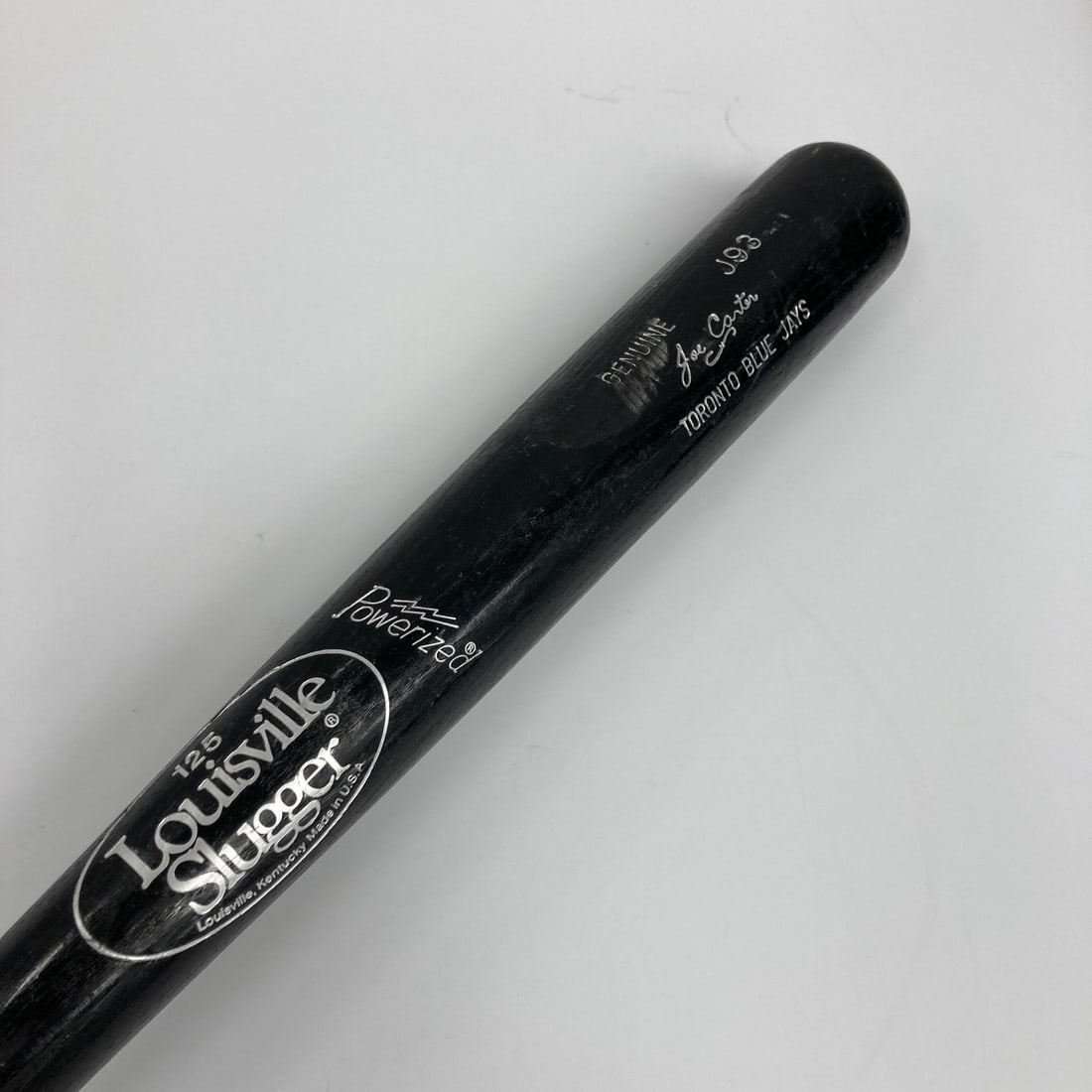 Joe Carter 1990s Game Used Louisville Slugger Bat Toronto Blue Jays: Joe Carter 1990s Game Used Louisville Slugger Bat Toronto Blue Jays This is a game-used Louisville Slugger baseball bat from the 1990s, utilized by renowned player Joe Carter during his time with the 