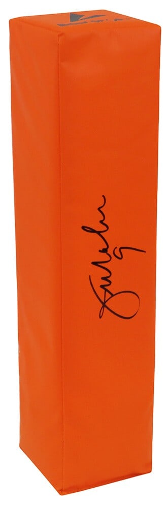 Jim McMahon Signed Chicago Bears BSN Orange Pylon with COA: Jim McMahon Signed Chicago Bears BSN Orange Pylon with COA This is a Jim McMahon signed BSN orange football endzone pylon, a unique collectible for NFL fans and memorabilia enthusiasts. The pylon feat
