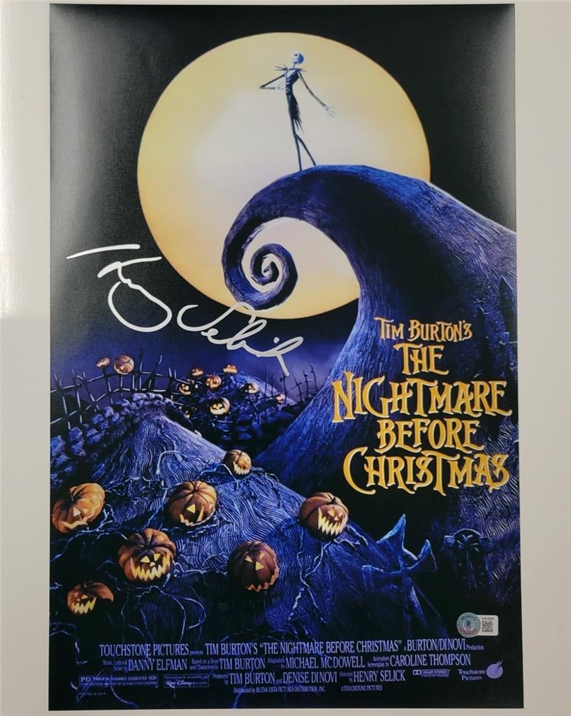 Nightmare Before Christmas 12x18 Photo Signed by Henry Selick Beckett Authenticated (1 of 3)
