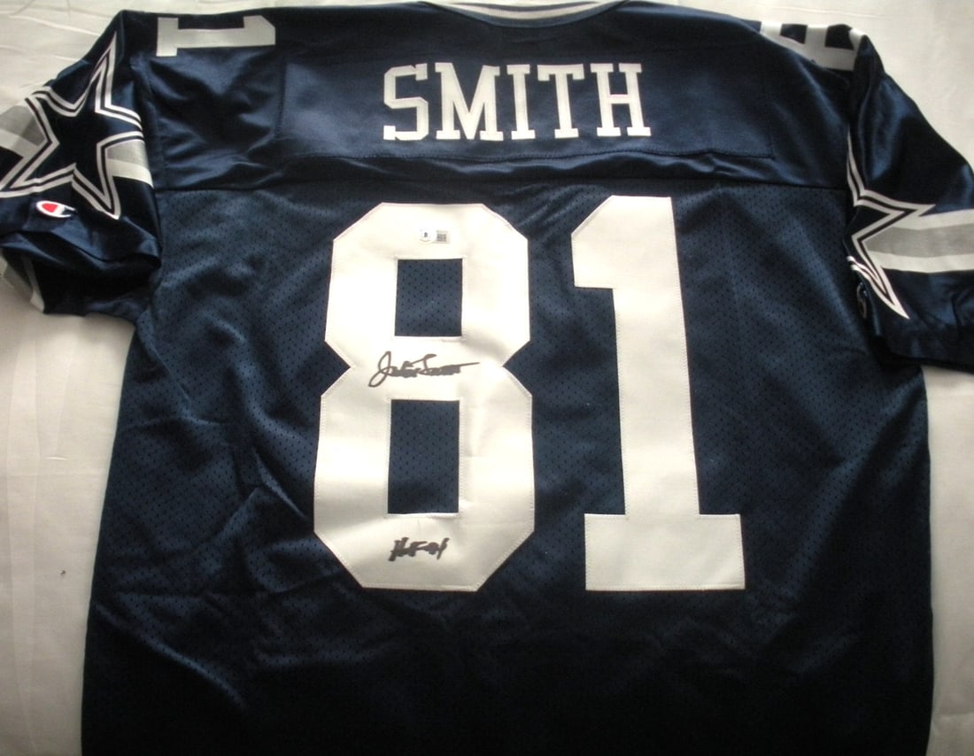 Signed Dallas Cowboys Champion Jersey Jackie Smith Beckett COA (1 of 2)