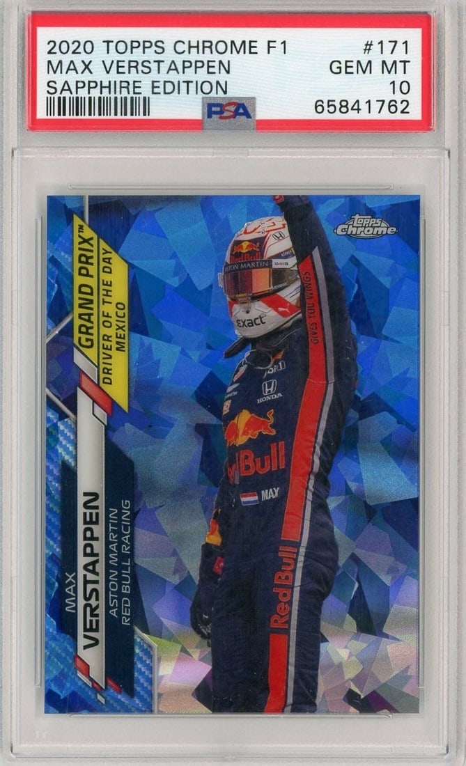 PSA 10 Max Verstappen 2020 Topps Chrome Sapphire F1 Card 171 (1 of 2)