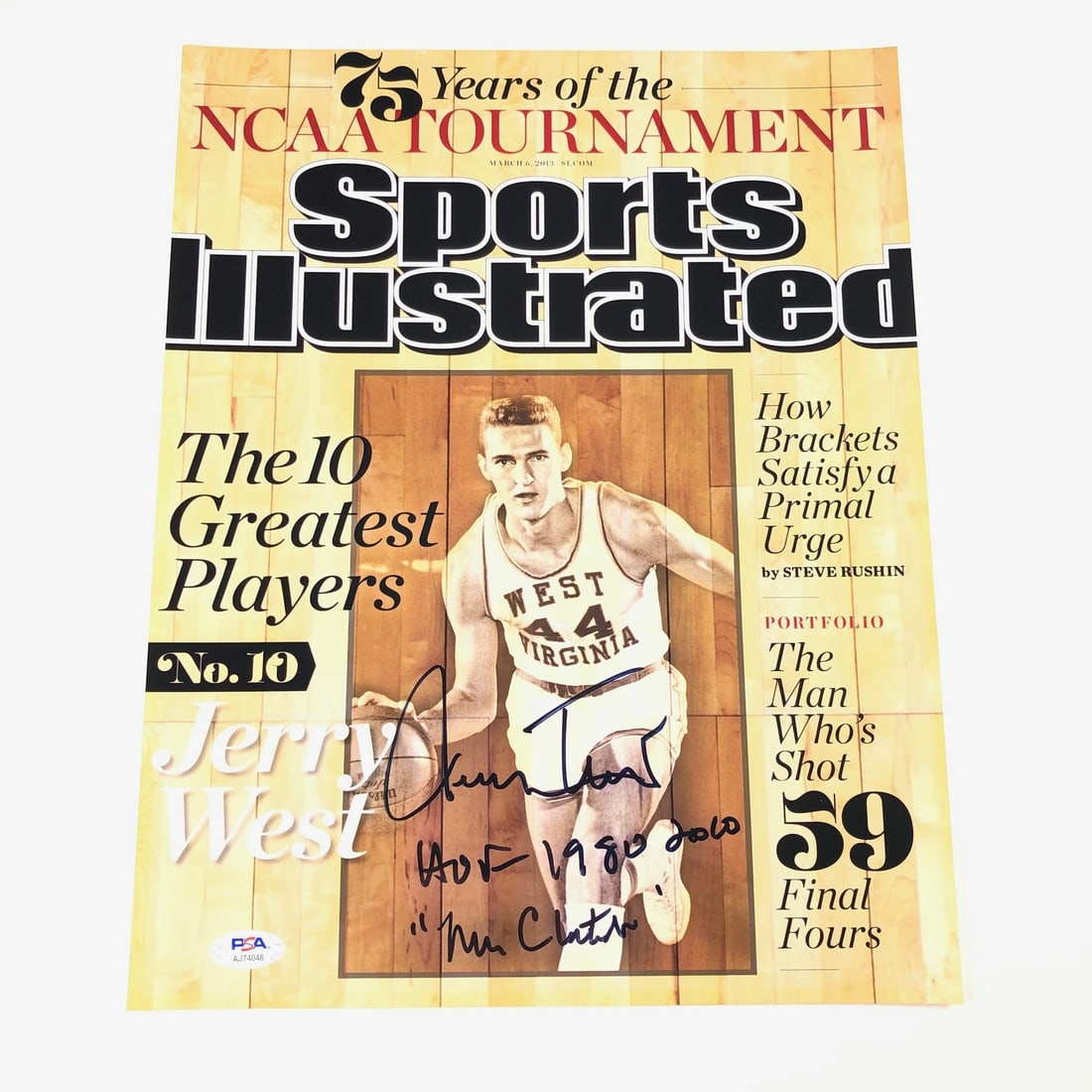 PSA DNA authenticated Jerry West 11x14 Lakers photo with Mr Clutch inscription (1 of 3)