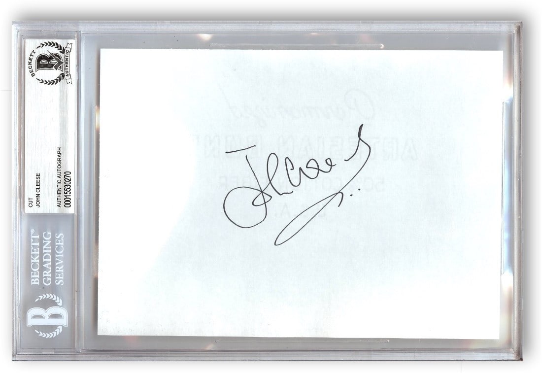 Beckett Authenticated John Cleese Signed Index Card Monty Python Fawlty Towers (1 of 1)