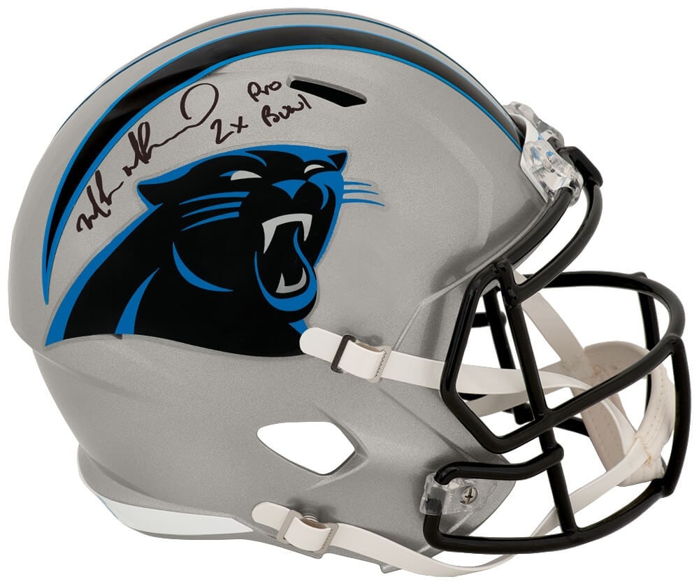 Carolina Panthers full size replica helmet signed by Muhsin Muhammad Pro Bowl inscription (1 of 1)