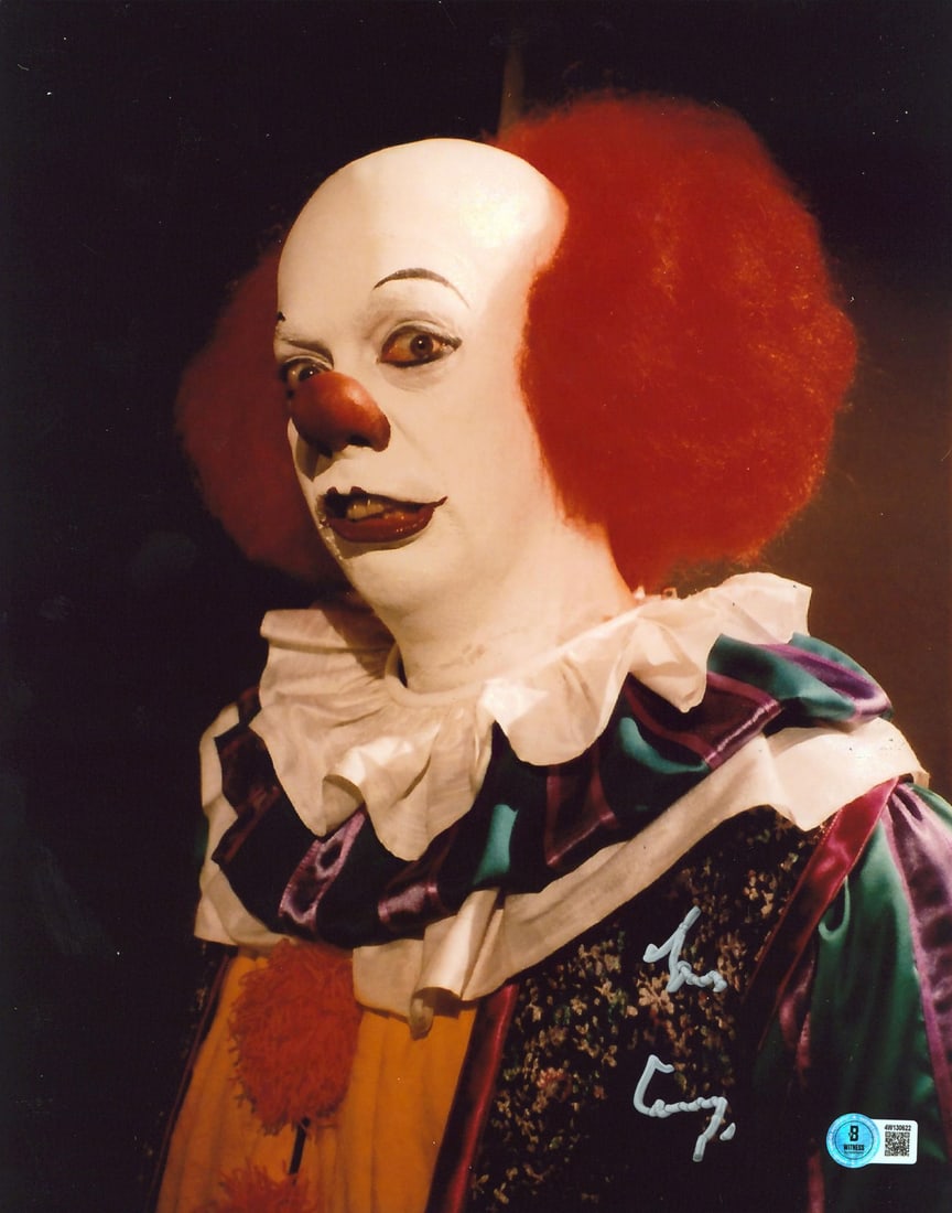 Tim Curry signed Pennywise IT 11x14 vertical photo Beckett BAS authenticated: Tim Curry signed Pennywise IT 11x14 vertical photo Beckett BAS authenticated Autographed vertical 11x14 photo from IT, personally signed by Tim Curry. This original photograph is authenticated by Beck