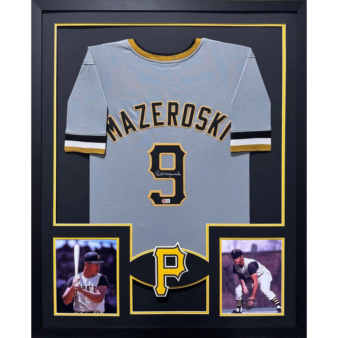 Bill Mazeroski Autographed Framed Jersey Pittsburgh Pirates Beckett Certified: Bill Mazeroski Autographed Framed Jersey Pittsburgh Pirates Beckett Certified Celebrate the legacy of Bill Mazeroski with this autographed framed jersey, a must-have for any Pittsburgh Pirates fan. Th